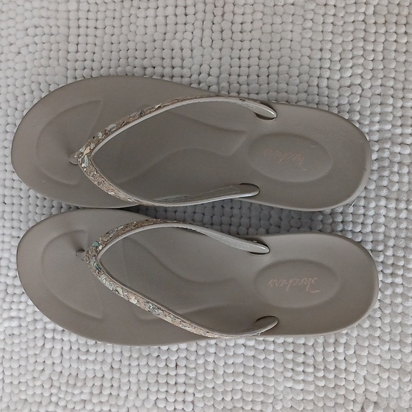 Skechers Taupe Beaded Women's Sandals - Picture 6 of 14